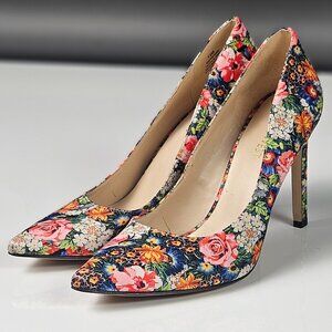 Nine West Women's Tatiana Floral Fabric Dress Pump Heel